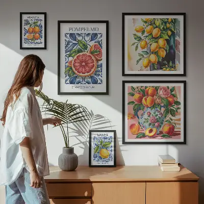 Galeria obrazów na ścianę słoneczne cytrusy w stylu vintage