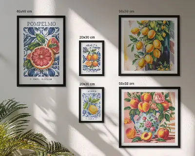 Galeria obrazów na ścianę słoneczne cytrusy w stylu vintage