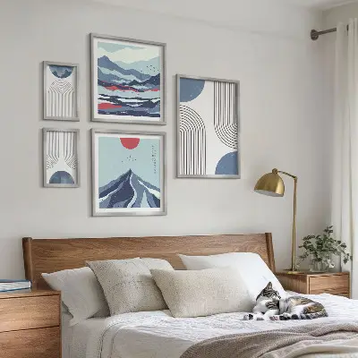 Abstrakcyjne pejzaże geometryczne galeria obrazów na ścianę
