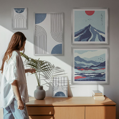 Galeria obrazów na ścianę Abstrakcyjne pejzaże geometria
