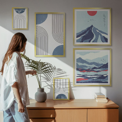 Galeria obrazów na ścianę Abstrakcyjne pejzaże geometria