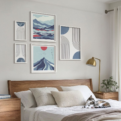 Galeria obrazów na ścianę Abstrakcyjne pejzaże geometria