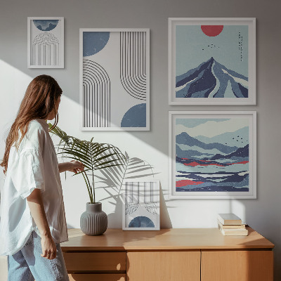 Galeria obrazów na ścianę Abstrakcyjne pejzaże geometria