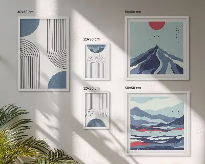 Abstrakcyjne pejzaże geometryczne galeria obrazów na ścianę