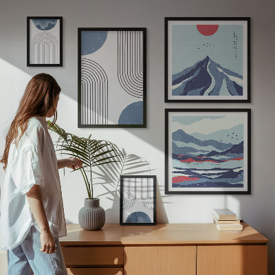 Galeria obrazów na ścianę Abstrakcyjne pejzaże geometria