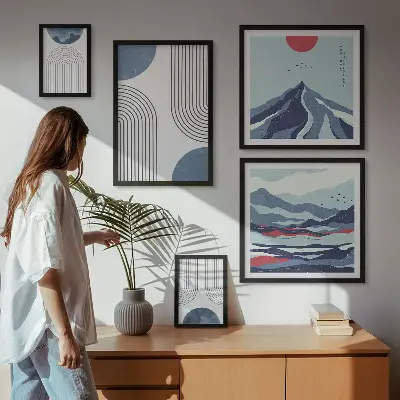 Abstrakcyjne pejzaże geometryczne galeria obrazów na ścianę