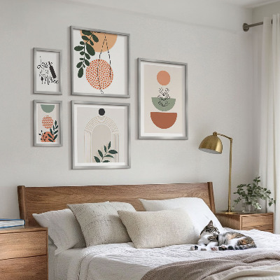 Zestaw obrazów w ramie do galerii ściennej Stylowe roślinne dekoracje