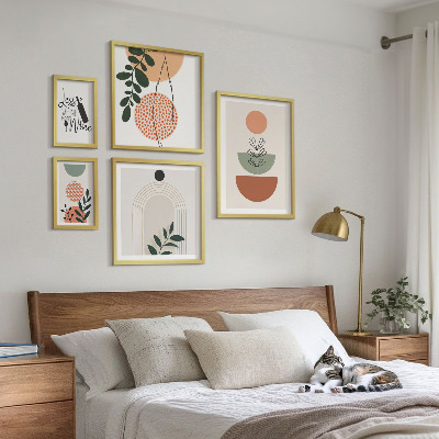 Zestaw obrazów w ramie do galerii ściennej Stylowe roślinne dekoracje