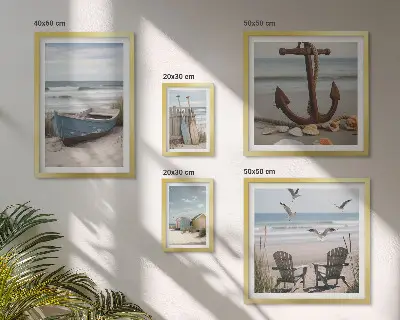 Galeria obrazów na ścianę nadmorskie klimaty z motywem relaksu na plaży