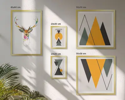 Zestaw 5 obrazów w ramie w stylu boho z kolorowymi motywami