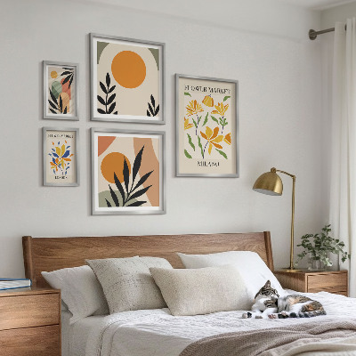 Galeria obrazów na ścianę Kwiaty abstrakcyjne boho styl