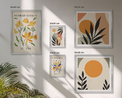 Galeria obrazów na ścianę Kwiaty abstrakcyjne boho styl