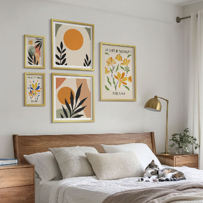 Galeria obrazów na ścianę Kwiaty abstrakcyjne boho styl