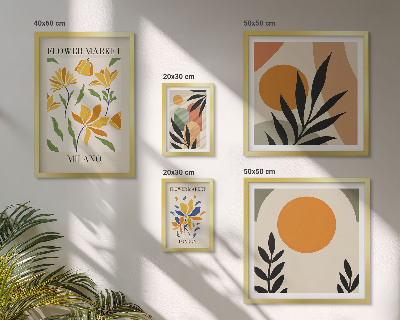 Galeria obrazów na ścianę Kwiaty abstrakcyjne boho styl