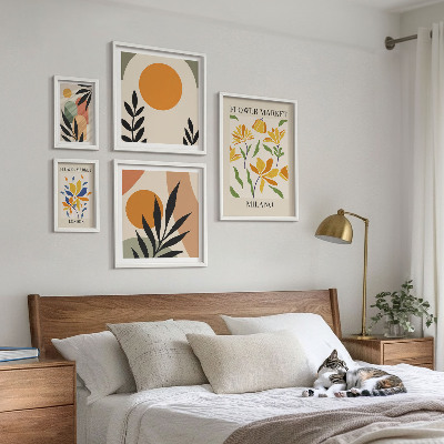 Galeria obrazów na ścianę Kwiaty abstrakcyjne boho styl