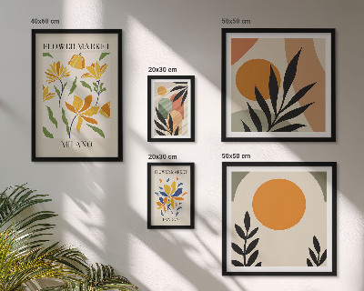 Galeria obrazów na ścianę Kwiaty abstrakcyjne boho styl