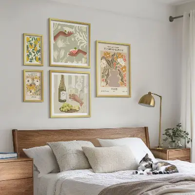 Zestaw obrazów dekoracja ścienna kwiaty i owoce w stylu vintage