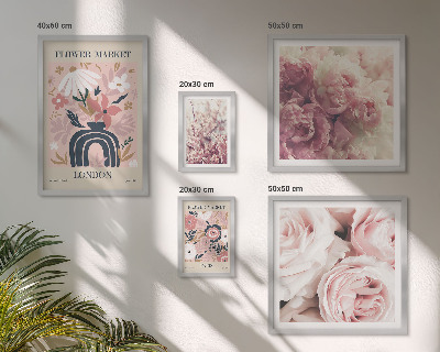 Zestaw obrazów w ramie do galerii ściennej Kwiatowe motywy boho dekoracje