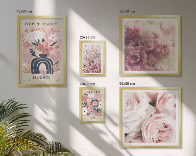 Zestaw obrazów w ramie do galerii ściennej Kwiatowe motywy boho dekoracje