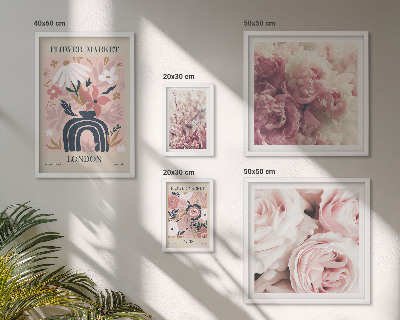 Zestaw obrazów w ramie do galerii ściennej Kwiatowe motywy boho dekoracje