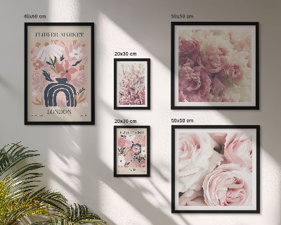 Zestaw obrazów w ramie do galerii ściennej Kwiatowe motywy boho dekoracje