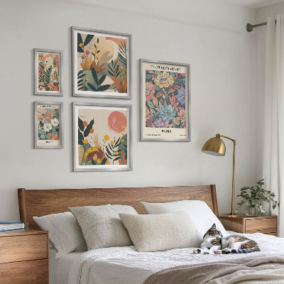 Galeria obrazów na ścianę Kwiatowe motywy Paryż Londyn
