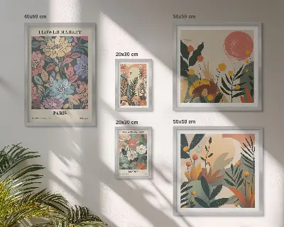 Galeria obrazów na ścianę z kwiatowymi motywami Paryża i Londynu