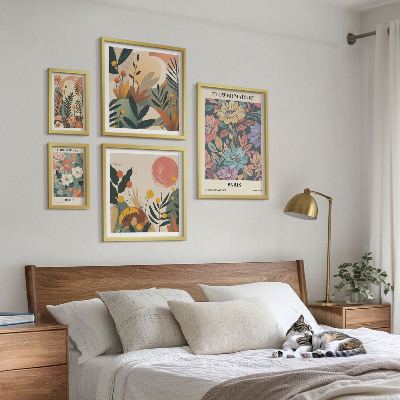Galeria obrazów na ścianę Kwiatowe motywy Paryż Londyn