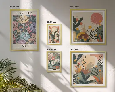 Galeria obrazów na ścianę z kwiatowymi motywami Paryża i Londynu