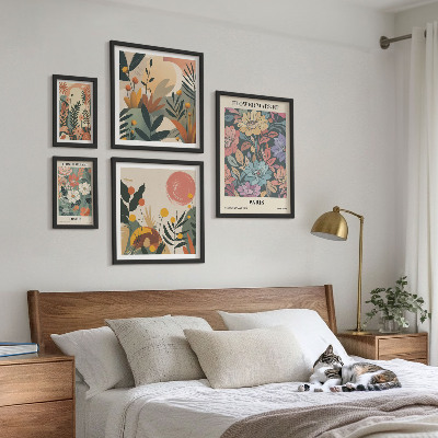 Galeria obrazów na ścianę Kwiatowe motywy Paryż Londyn