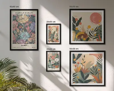 Galeria obrazów na ścianę z kwiatowymi motywami Paryża i Londynu