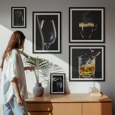 Zestaw obrazów w ramie do galerii ściennej Koktajle napoje styl barowy
