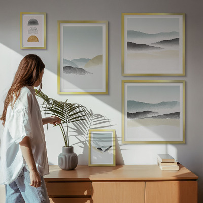 Zestaw 5 obrazów w ramie Abstrakcyjne pejzaże natura
