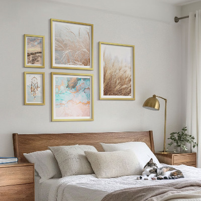 Zestaw obrazów w ramie do galerii ściennej Naturalne pejzaże boho etno