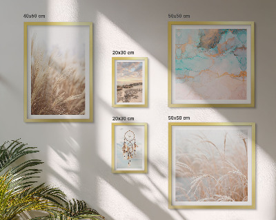 Zestaw obrazów w ramie do galerii ściennej Naturalne pejzaże boho etno