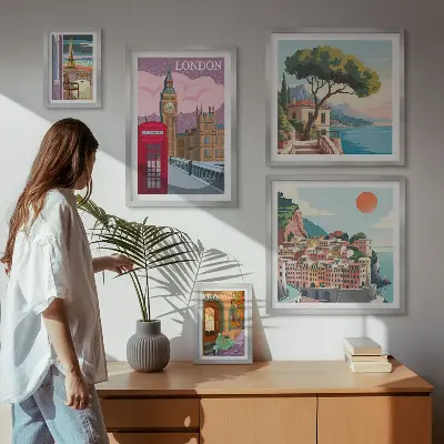 Zestaw obrazów w ramie do galerii ściennej Europejskie miasta kultury
