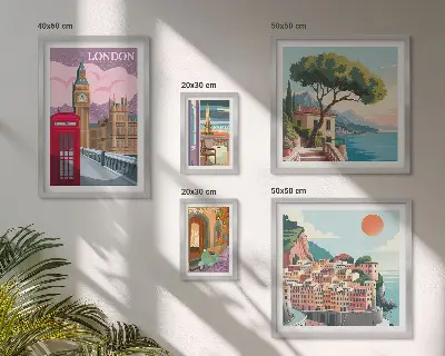 Zestaw obrazów w ramie do galerii ściennej Europejskie miasta kultury