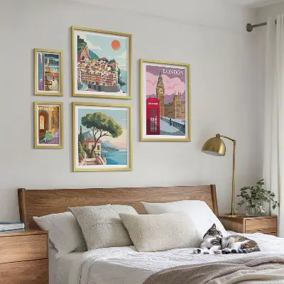 Zestaw obrazów w ramie do galerii ściennej Europejskie miasta kultury