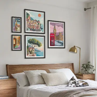 Zestaw obrazów w ramie do galerii ściennej Europejskie miasta kultury