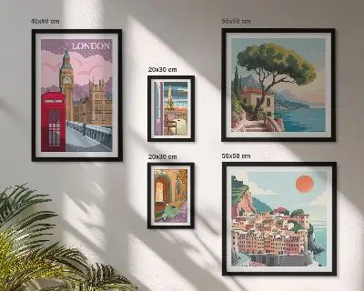 Zestaw obrazów w ramie do galerii ściennej Europejskie miasta kultury