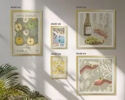 Galeria obrazów na ścianę klimatyczne ilustracje w stylu lat 70.