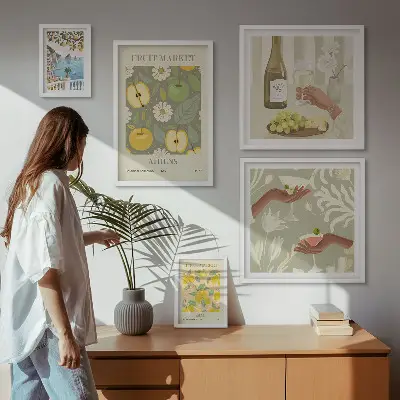 Galeria obrazów na ścianę klimatyczne ilustracje w stylu lat 70.