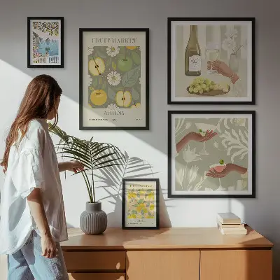 Galeria obrazów na ścianę klimatyczne ilustracje w stylu lat 70.
