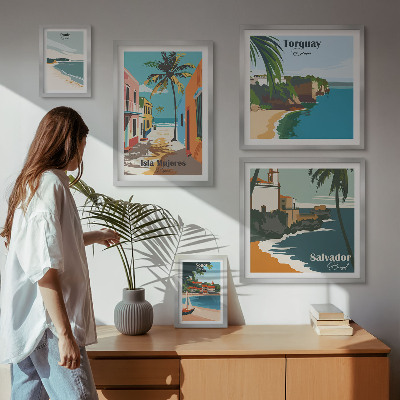 Galeria obrazów na ścianę Kolorowe nadmorskie plaże