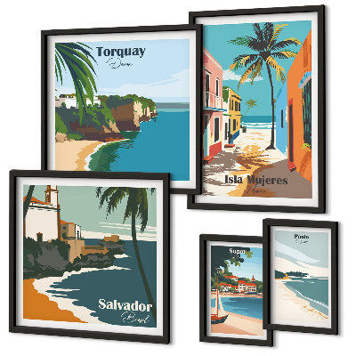 Galeria obrazów na ścianę Kolorowe nadmorskie plaże
