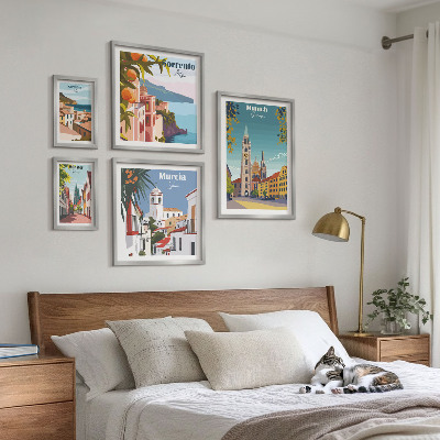 Zestaw 5 obrazów w ramie Europejskie miasta architektura