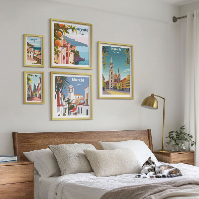 Zestaw 5 obrazów w ramie Europejskie miasta architektura