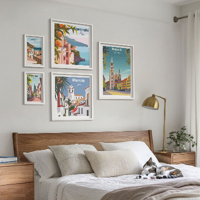 Zestaw 5 obrazów w ramie Europejskie miasta architektura
