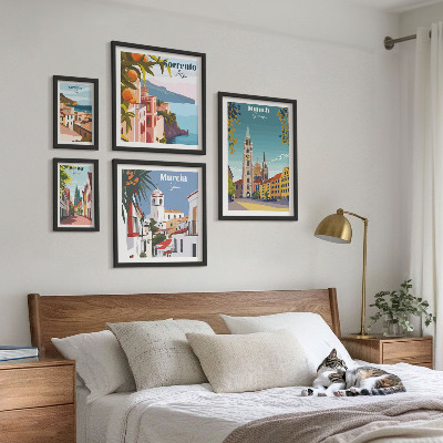 Zestaw 5 obrazów w ramie Europejskie miasta architektura
