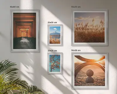 Galeria obrazów na ścianę spokojne krajobrazy z motywem natury w stylu zen